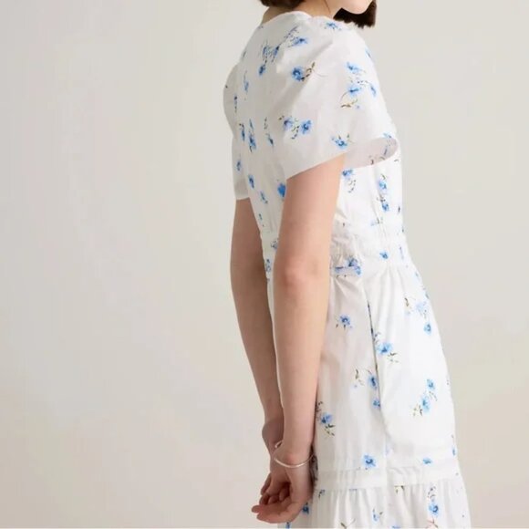 Quince Poplin Tiered Maxi Dress Romantic Stems Organic Cotton Sz S NWT B43 - Picture 4 of 15